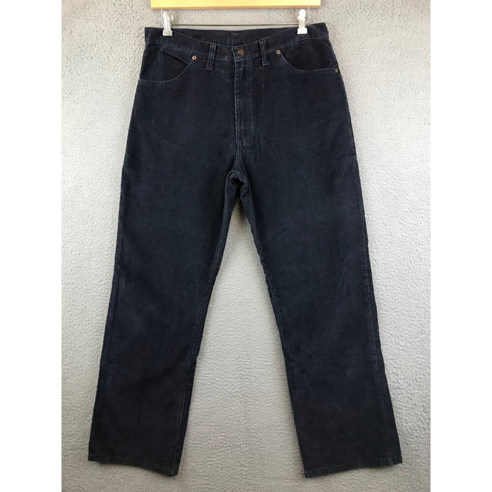 Vintage 70s JcPenney Plain Pockets Blue Corduroy pant size 36x32